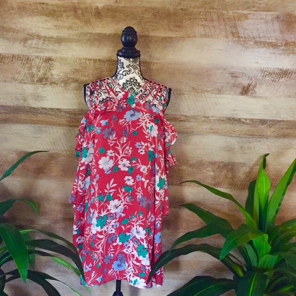 NWT Entro (Anthropologie) Red Floral Dress - Picture 2 of 5